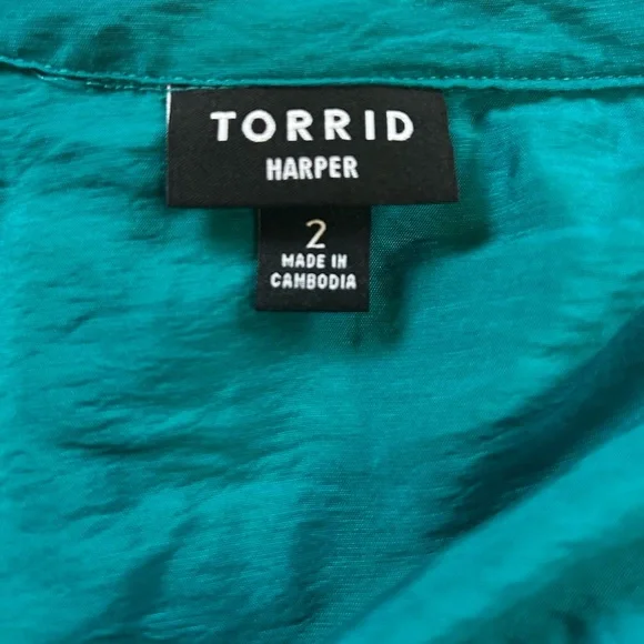 New Torrid Harper Shortsleeved Top in Stunning Teal/Emerald - Size 2X (18-20) - Picture 8 of 10